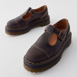 Dr. Martens Bethan Arc Crazy Horse leather platform Mary Jane shoes size 7